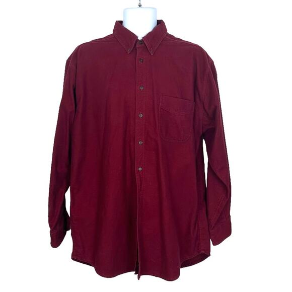 Woolrich Flannel Button Down Shirt Claret Size Large - Picture 1 of 6